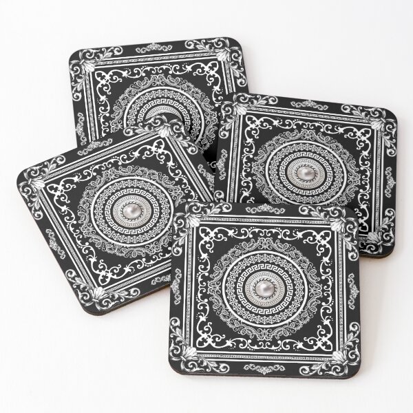 Item preview, Baroque Ornate White Black Greek Key designed and sold by Yiorgos Designs.