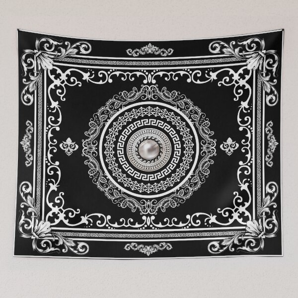 Item preview, Baroque Ornate White Black Greek Key designed and sold by Yiorgos Designs.