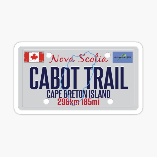 Vista previa del artículo con la obra «Cabot Trail Cape Breton Island Nova Scotia Canadá Ciclismo Motocicleta LP Pegatina Camiseta», diseñado y vendido por OuterShellUK.