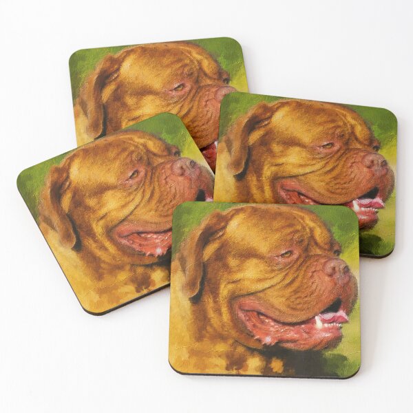 Item preview, Dogue de Bordeaux with his mouth open – digital painting designed and sold by NickoPrints.