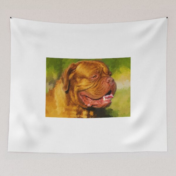 Item preview, Dogue de Bordeaux with his mouth open – digital painting designed and sold by NickoPrints.
