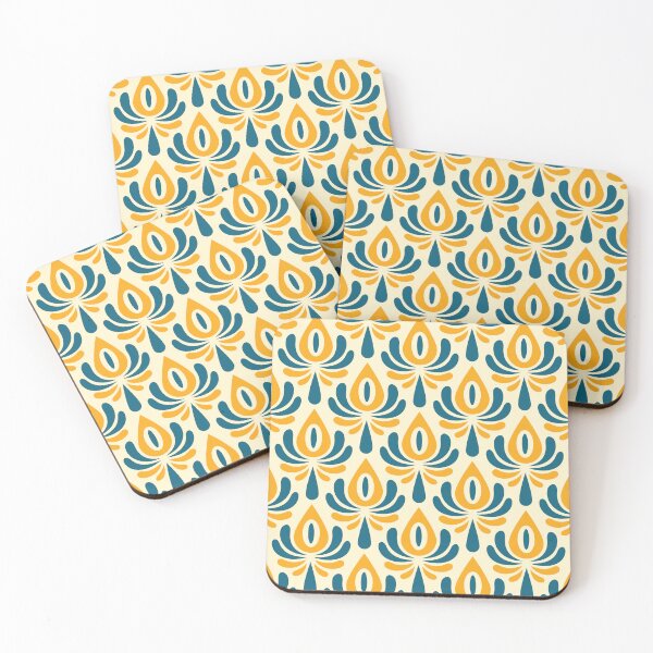 Item preview, 2097 - abstract blue / yellow flowers designed and sold by RouCouCou.