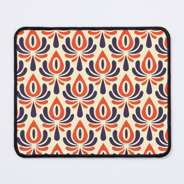 Item preview, 2098 - abstract navy / orange flowers designed and sold by RouCouCou.