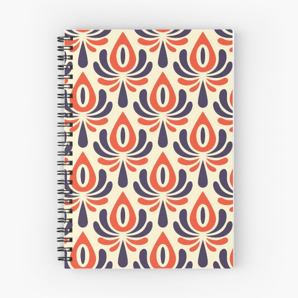 Item preview, 2098 - abstract navy / orange flowers designed and sold by RouCouCou.