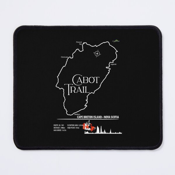 Item preview, Cabot Trail Cape Breton Island Nova Scotia Canada Car Bike Motorcycle Trail Map Sticker T-shirt 03 designed and sold by OuterShellUK.