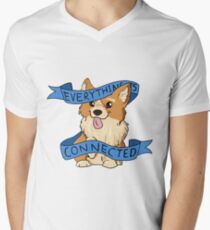 Everything is Connected Corgi Men's V-Neck T-Shirt