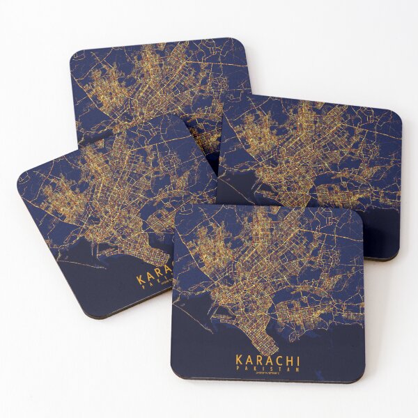 Item preview, Karachi, Pakistan Map  - City At Night designed and sold by deMAP.