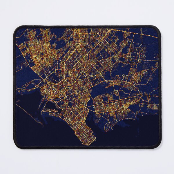 Item preview, Karachi, Pakistan Map  - City At Night designed and sold by deMAP.
