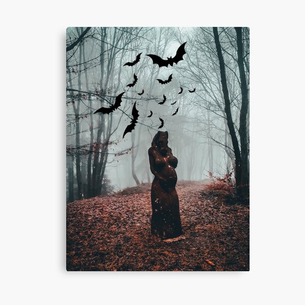 Epona, goddess of fertility of the Celts - Donnersberg - With bats Canvas Print