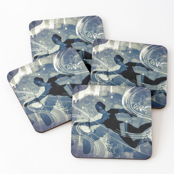 Item preview, Natural Born Swimmer by Jenny Meehan Dark Blue green  designed and sold by Jenny Meehan Art Prints and Patterns  .