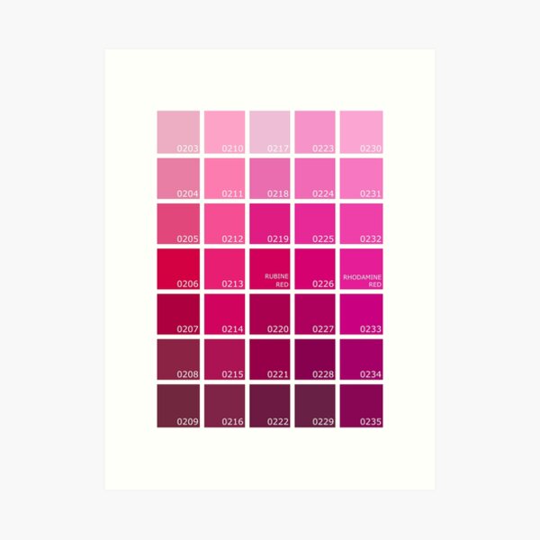 Pink Color Chart  Pink color chart, Pantone color chart, Color palette pink