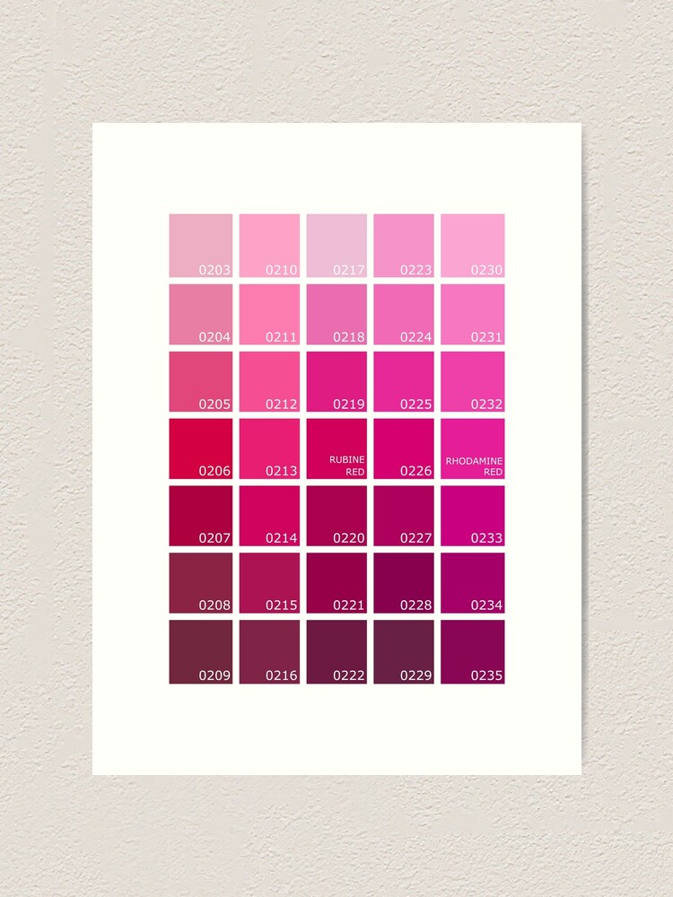 Shades of Pink Pantone Art Print for Sale by rogue-design