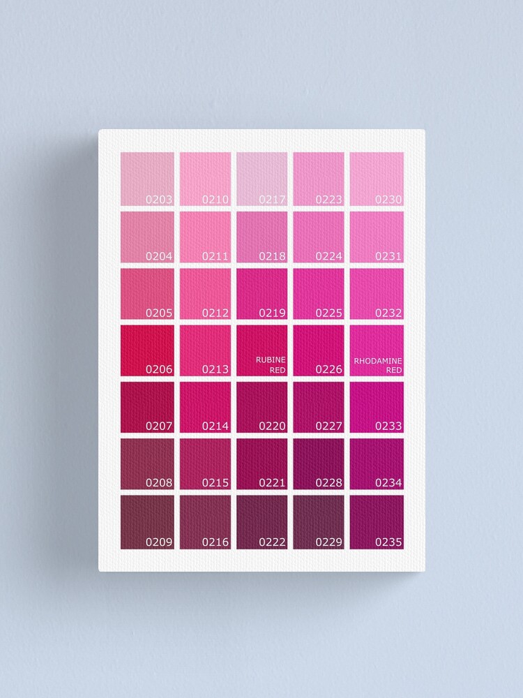 Shades of Pink Pantone Canvas Print for Sale by rogue-design