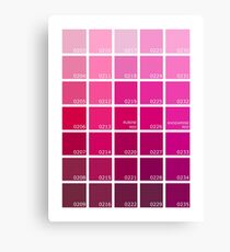 Shades of Pink Pantone Canvas Print