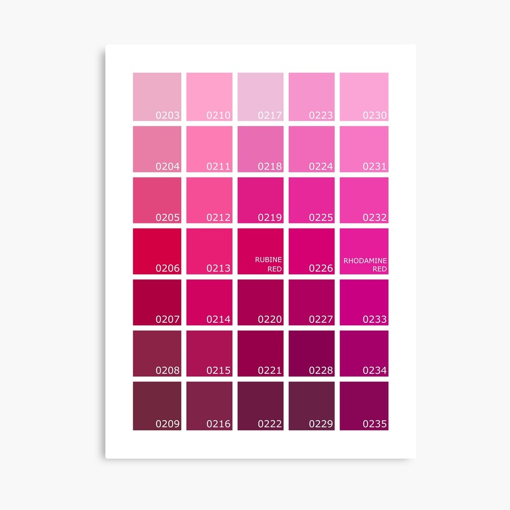 Shades of Pink Pantone Poster