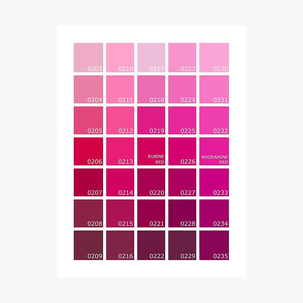 Pink Color Chart Pantone Color Chart Color Palette Pink Pink Color Chart Vlrengbr