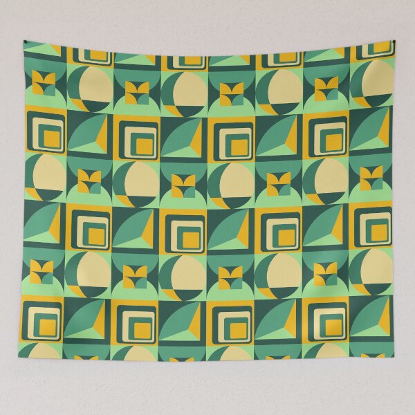 Item preview, Abstract green and yellow pattern designed and sold by LaBelleMaison.