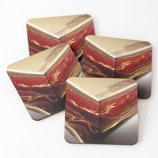 Item preview, Red and Gold Marble stone designed and sold by theplanetlove.