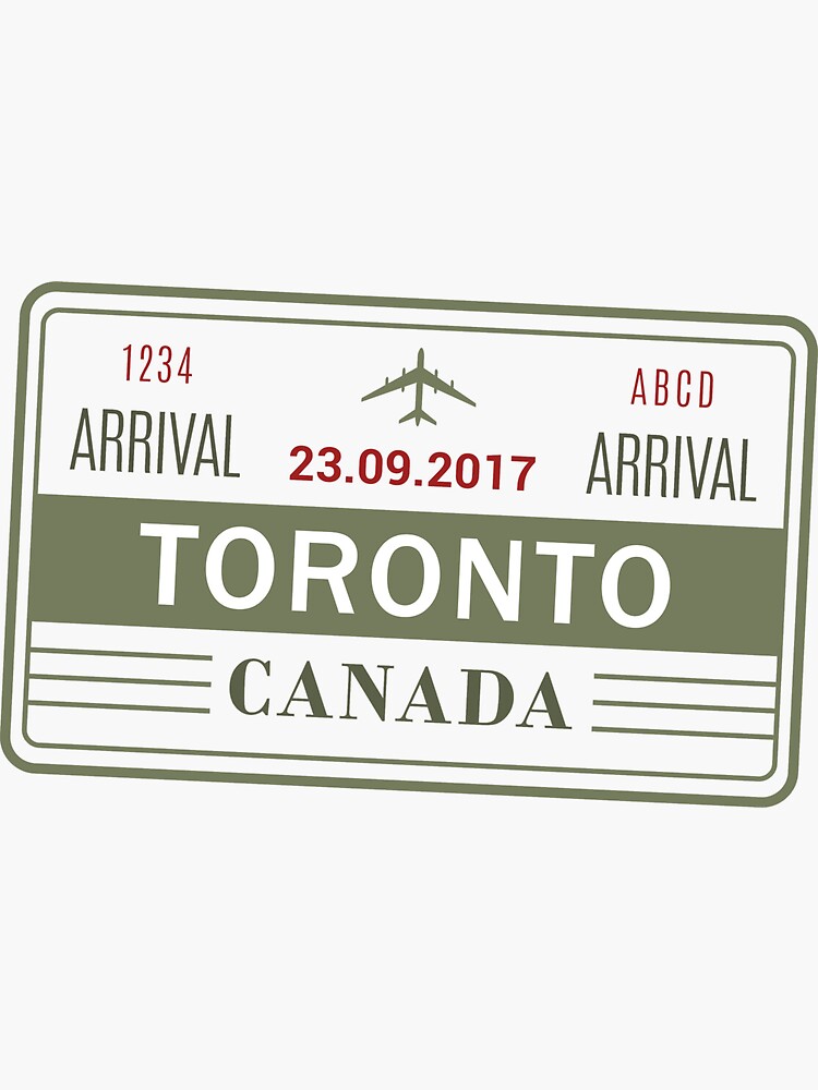 "Canada, Toronto Passport Stamp" Sticker for Sale by Sejmen Redbubble
