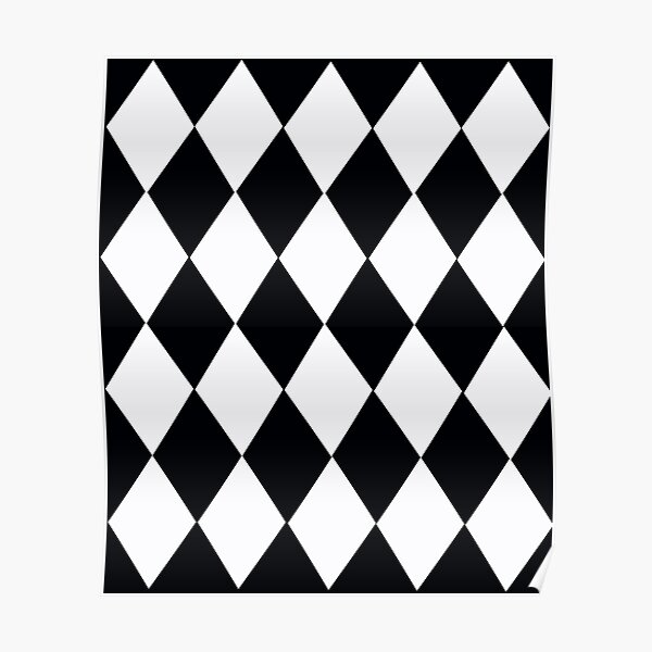 Poster Schwarz Wei C3 9f Harlekin Muster Redbubble