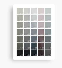 Shades of Grey Pantone Metal Print