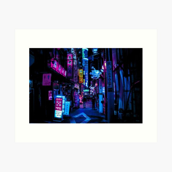 Blue Tokyo Alleys Art Print