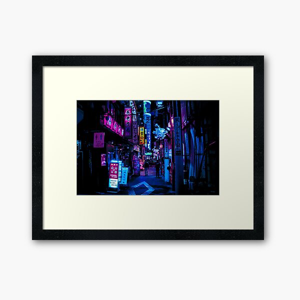 Blue Tokyo Alleys Framed Art Print