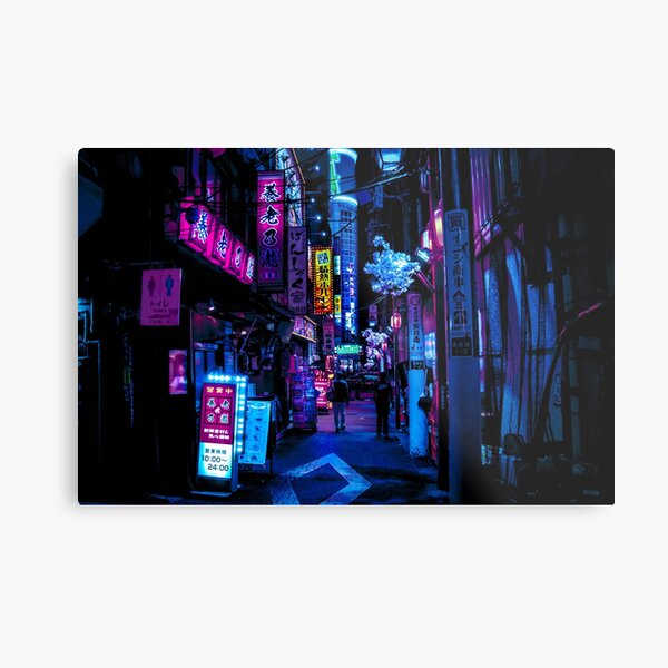 Blue Tokyo Alleys Metal Print