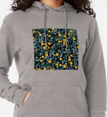 Orangen auf Schwarz Leichter Hoodie