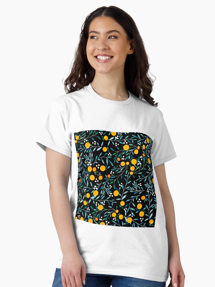Thumbnail 2 of 7, Classic T-Shirt, Oranges on Black designed and sold by artiisan.