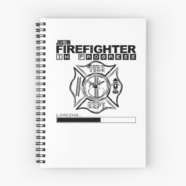 Item preview, Justin | FIREFIGHTER in Progress | Future Firefighter | Black Text designed and sold by Loving-school.