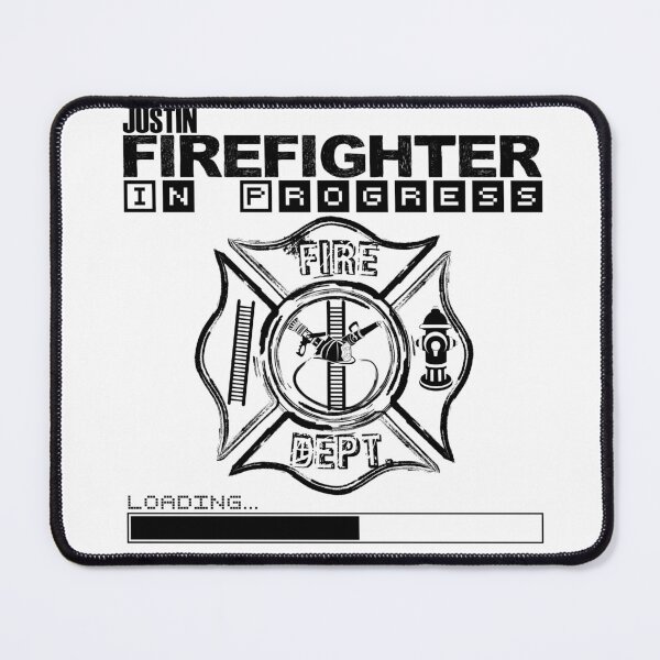 Item preview, Justin | FIREFIGHTER in Progress | Future Firefighter | Black Text designed and sold by Loving-school.