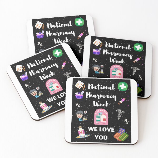Item preview, Cool colorful National Pharmacy Week design with black background designed and sold by mark-taylor.