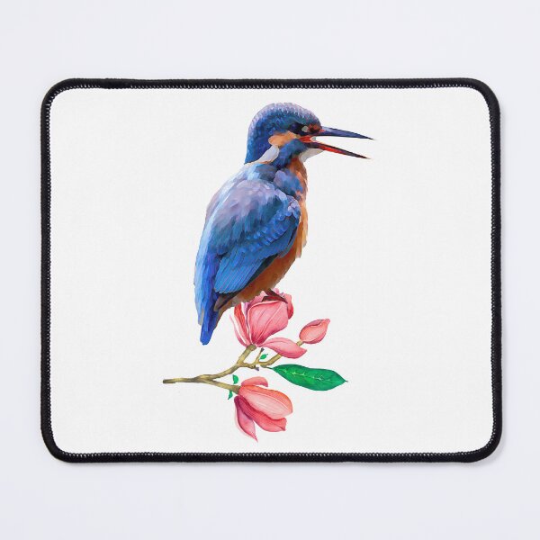 Item preview, Watercolor Kingfisher With Flowers designed and sold by virillanissa.