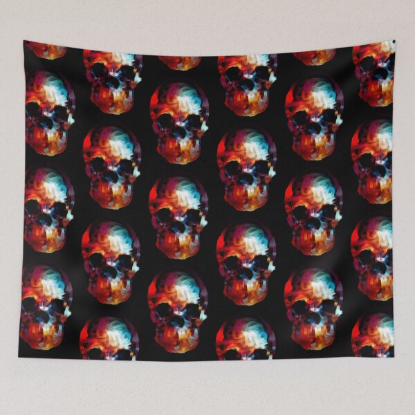 Item preview, Colourful skull with painting style designed and sold by portokalis.