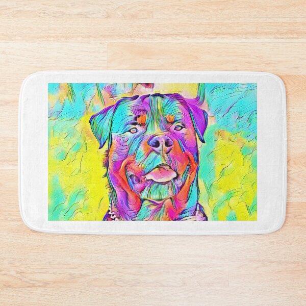 Item preview, Colorful Rottweiler dog portrait - digital painting designed and sold by NickoPrints.