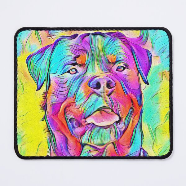 Item preview, Colorful Rottweiler dog portrait - digital painting designed and sold by NickoPrints.