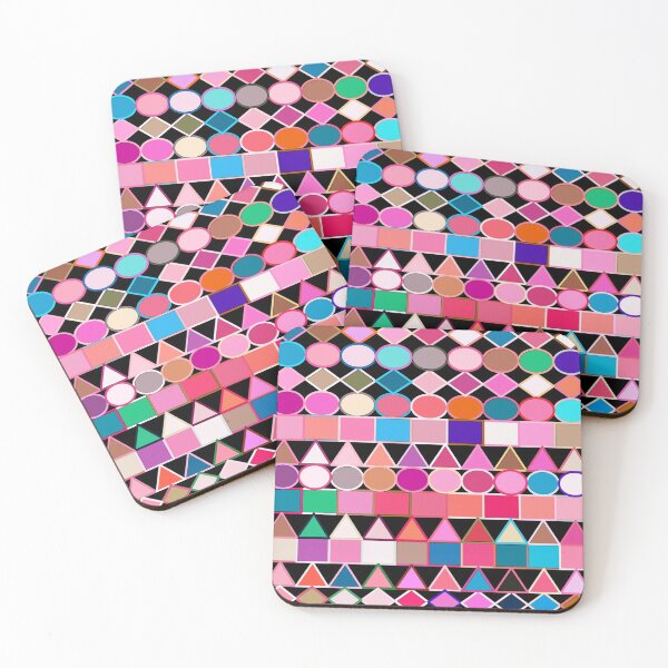 Item preview, Modern Tribal Geometric, Jewel Colors on Black designed and sold by Marymarice.