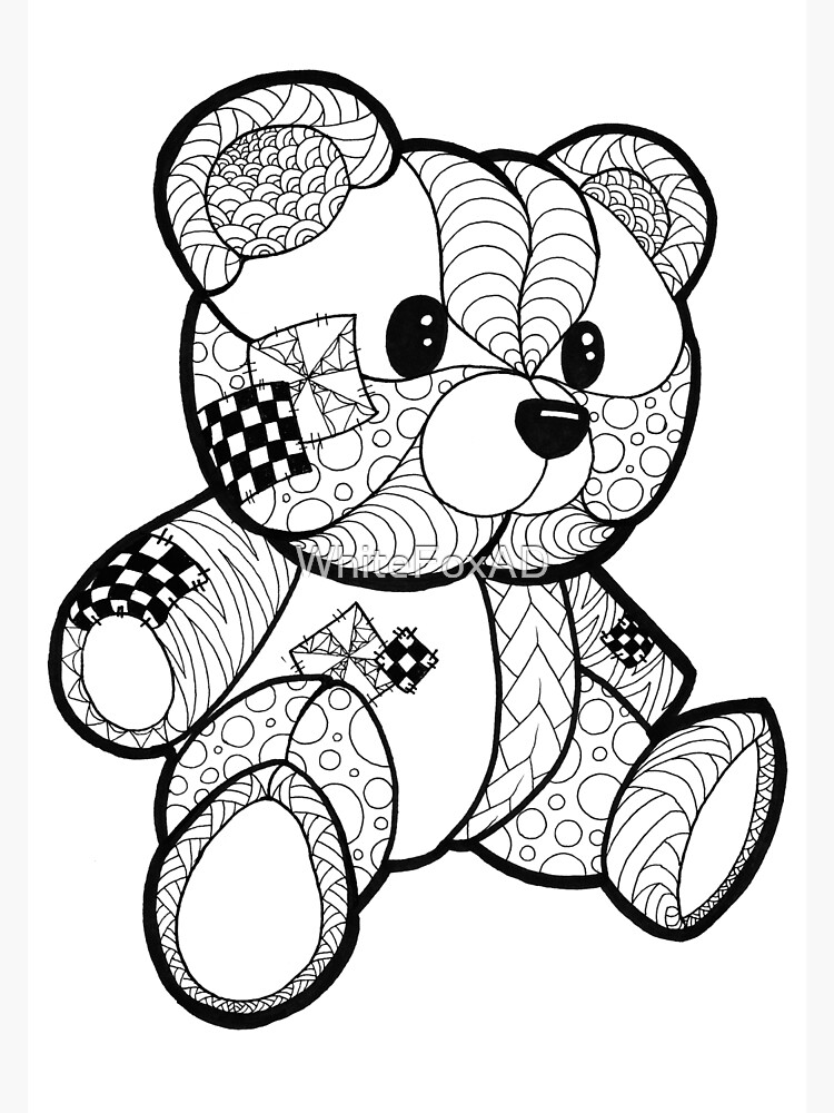"Color your Teddy Bear" Poster by WhiteFoxAD Redbubble