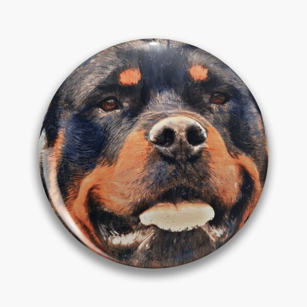 Item preview, Rottweiler dog portrait - impasto oil painting designed and sold by NickoPrints.