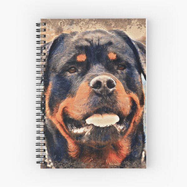 Item preview, Rottweiler dog portrait - impasto oil painting designed and sold by NickoPrints.
