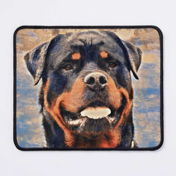 Item preview, Rottweiler dog portrait - impasto oil painting designed and sold by NickoPrints.