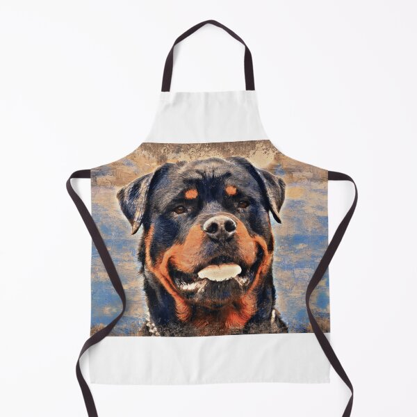 Item preview, Rottweiler dog portrait - impasto oil painting designed and sold by NickoPrints.