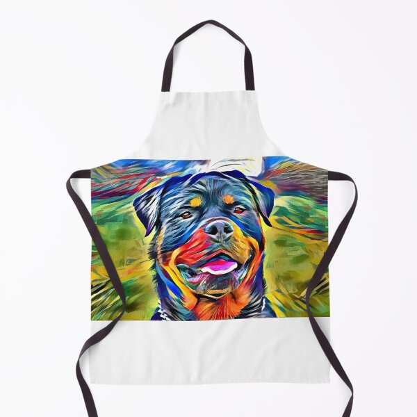 Item preview, High contrast colorful Rottweiler dog portrait - digital painting designed and sold by NickoPrints.
