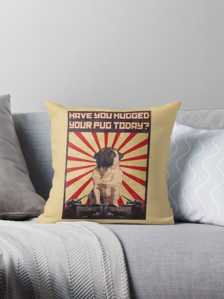 Propaganda Pug Throw Pillow