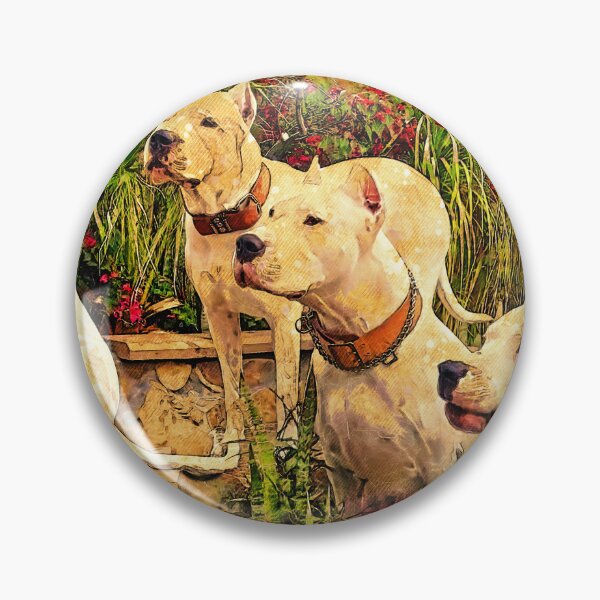 Item preview, Four Dogos Argentinos waiting for food - digital painting designed and sold by NickoPrints.