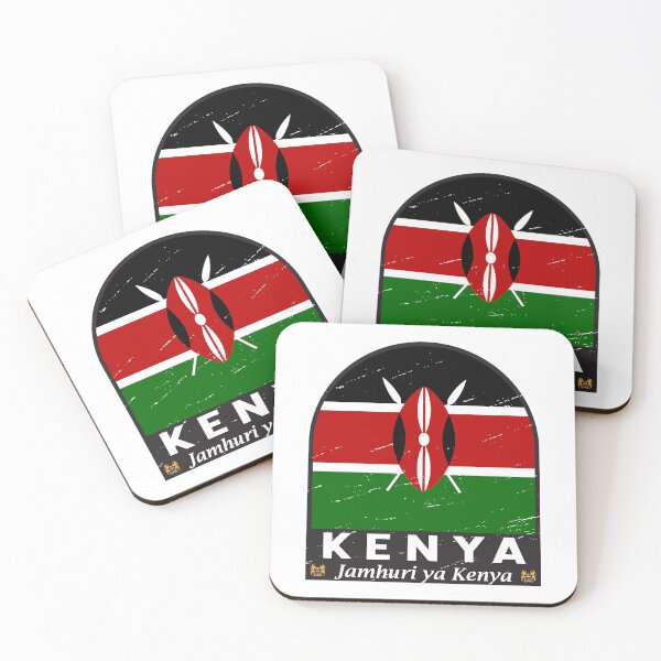 Item preview, Kenya Flag Emblem Distressed Vintage designed and sold by KrisSidDesigns.