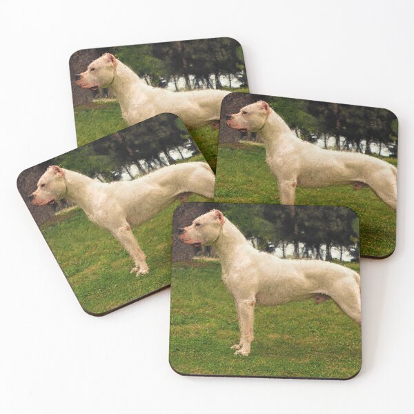 Item preview, Dogo Argentino in the woods - digital painting designed and sold by NickoPrints.