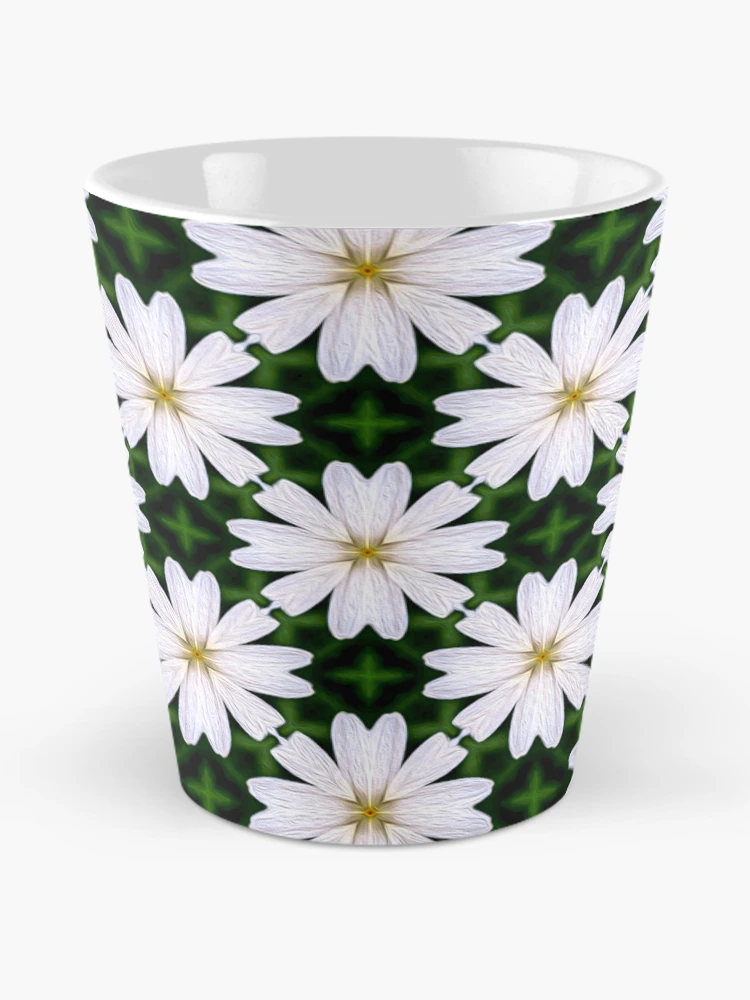 Thumbnail 2 of 4, Coffee Mug, White Marguerite Pattern designed and sold by Patternflower.