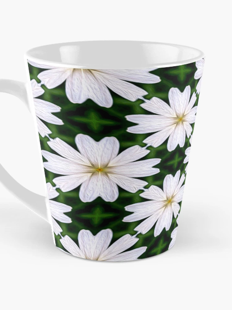 Thumbnail 3 of 4, Coffee Mug, White Marguerite Pattern designed and sold by Patternflower.